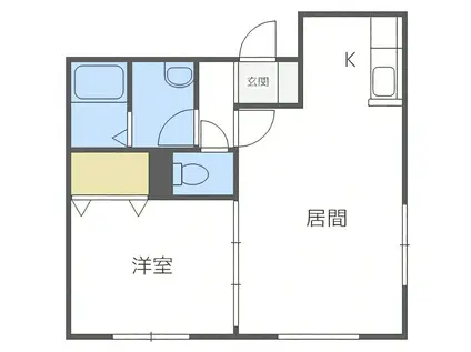 ジュピター白石中央II(1LDK/2階)の間取り写真