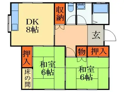 バッカス(2DK/1階)の間取り写真