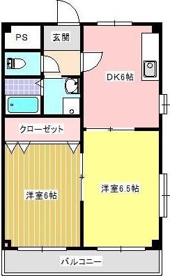 ブルーメゾン青島(2DK/3階)の間取り写真