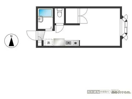 FLAT OUTIII(ワンルーム/2階)の間取り写真