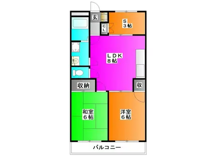 ハイツニューエイト(2SLDK/1階)の間取り写真