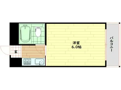 ルネッサンスクレージュ佃(1K/2階)の間取り写真