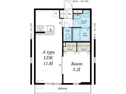 リブリ・サンシャイン飯島(1LDK/2階)の間取り写真