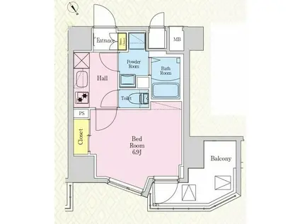 HYS 梅島 CONFORT(1K/9階)の間取り写真