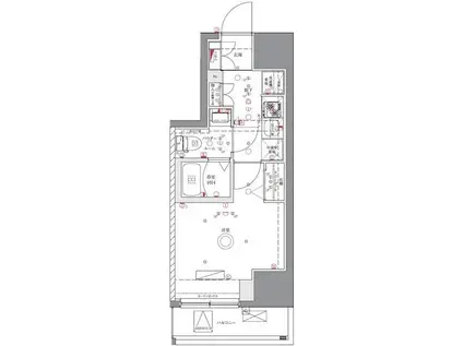 ユリカロゼAZ亀有ノース TOWER(1K/11階)の間取り写真