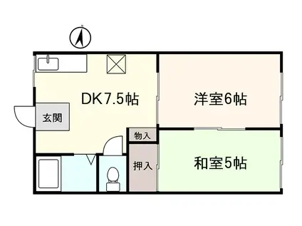 ティストニーII(2DK/2階)の間取り写真