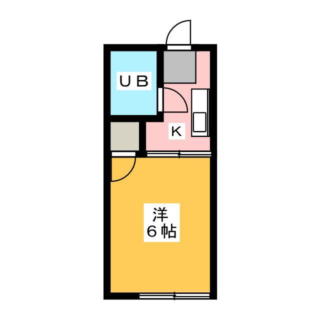光ファミーユ(1K/1階)の間取り写真