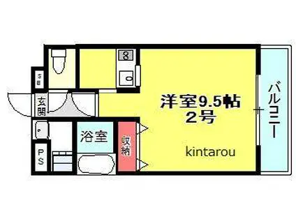 アンブラッセ新検見川(1K/4階)の間取り写真