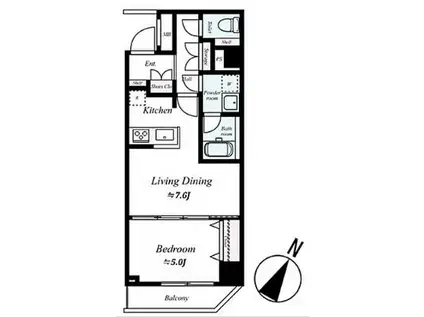 ARTESSIMO REVE(1LDK/8階)の間取り写真