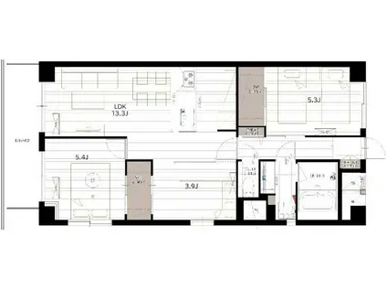 グリーンパーク北葛西(3LDK/5階)の間取り写真