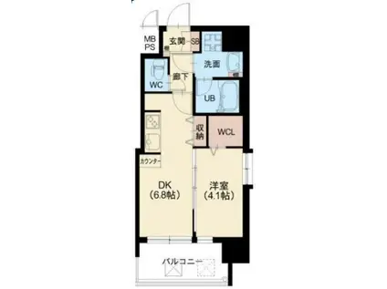 スプランディット天王寺III(1K/4階)の間取り写真