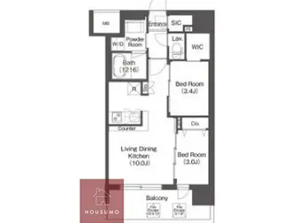 コンフォリア・リヴ京橋(2LDK/7階)の間取り写真