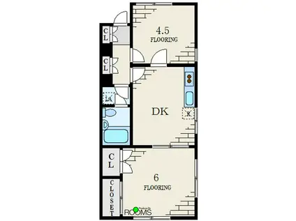 フィールドハイツ(2DK/1階)の間取り写真
