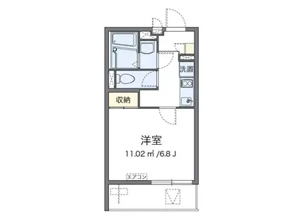 クレイノリフル川崎(1K/1階)の間取り写真