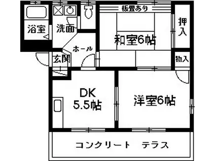 サンセールA(2DK/1階)の間取り写真