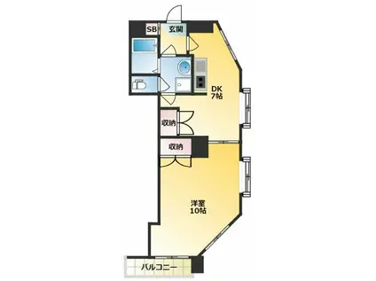 パインヒルガーデン(1DK/4階)の間取り写真