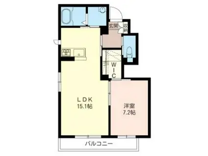 シャーメゾン北篠崎(1LDK/1階)の間取り写真