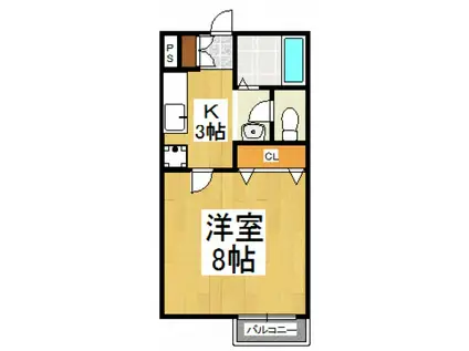 アプリコットプラザIII(1K/1階)の間取り写真