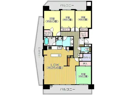 日神パレステージ本厚木グランビュー(4SLDK/5階)の間取り写真