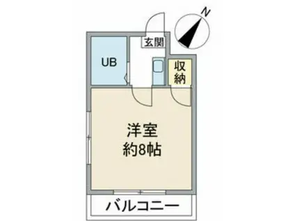 ヒルトップ平和ヶ丘(1K/1階)の間取り写真