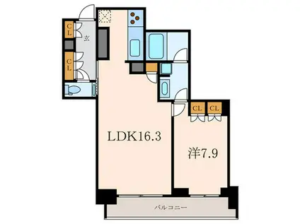 パークアクシス御成門14階18階(1LDK/18階)の間取り写真
