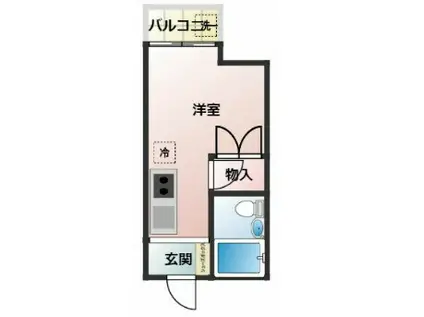 ノーブル中原(ワンルーム/2階)の間取り写真