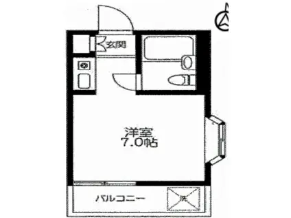 ハイツ葉月(ワンルーム/1階)の間取り写真