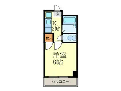 メゾンエチーフ(1K/2階)の間取り写真