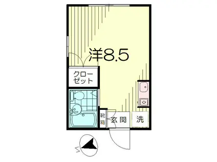 メゾンドフルール(ワンルーム/2階)の間取り写真