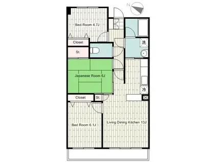 ビューハイネ戸塚(3LDK/3階)の間取り写真