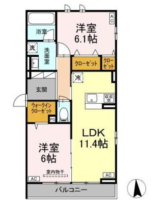 D-ROOM東葛西(2LDK/2階)の間取り写真