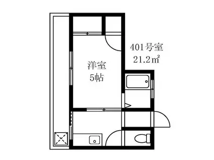 渡邊ビル(1K/4階)の間取り写真