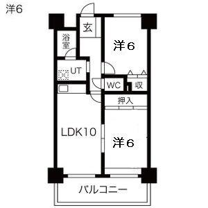 平野西レジデンス(2LDK/1階)の間取り写真