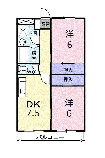 サンリーヴェ(2DK/1階)の間取り写真