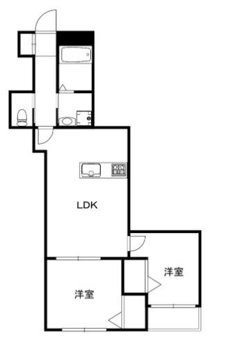 第75シンエイビル(2LDK/1階)の間取り写真