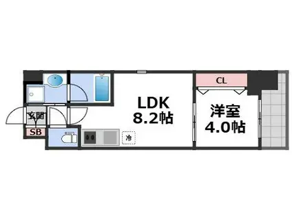 アーバネックス京橋(1LDK/4階)の間取り写真