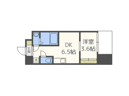 セレニテ北久宝寺(1DK/12階)の間取り写真