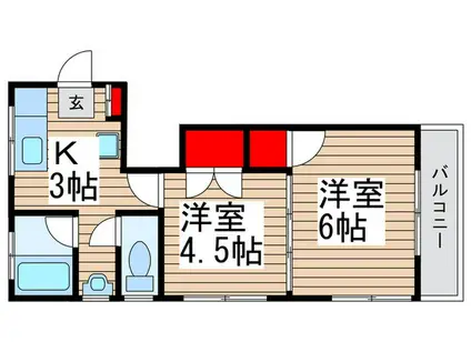 土屋ビル(2K/2階)の間取り写真