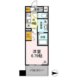 コンフォートレジデンス仙台東口(1K/2階)の間取り写真