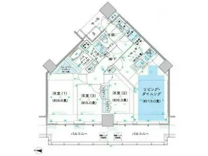 シティタワー品川(3LDK/42階)の間取り写真