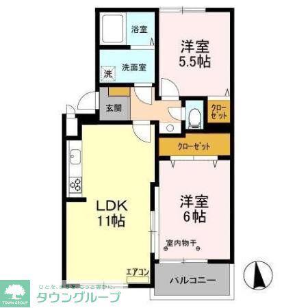 アネシス(2LDK/3階)の間取り写真