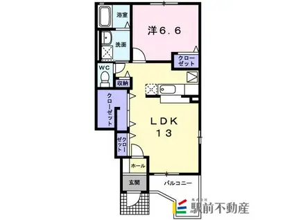 アプローズII(1LDK/1階)の間取り写真