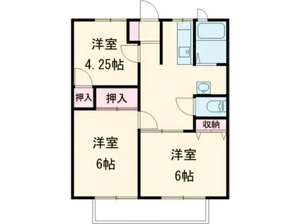 宇高前パナハイツ(3K/2階)の間取り写真