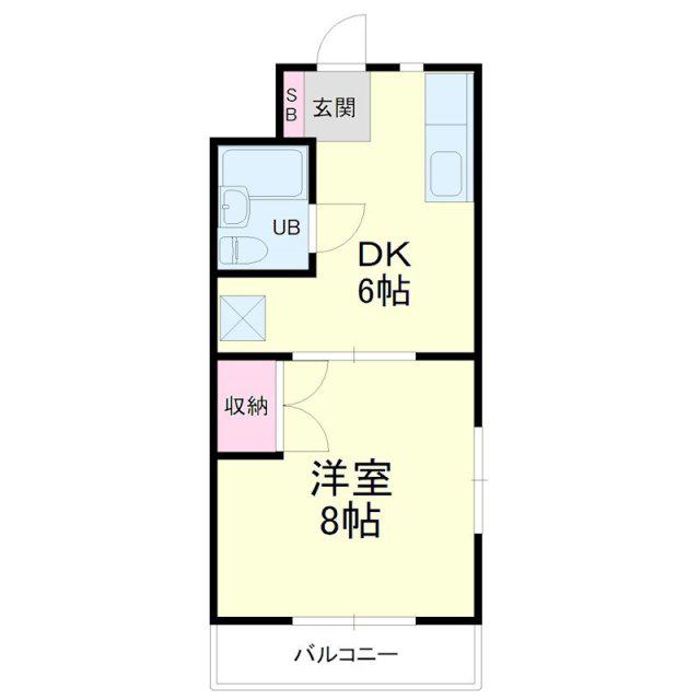 マンション昴A(1DK/4階)の間取り写真