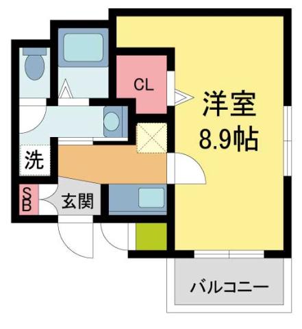 DANAE COURT 中山寺(1K/2階)の間取り写真