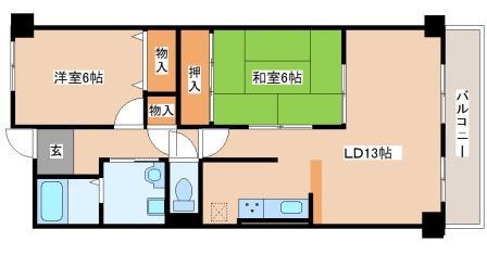 ライフアップハイツ(2LDK/4階)の間取り写真