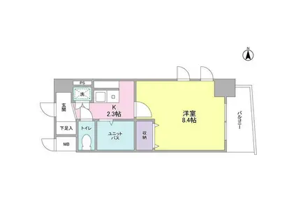 クラッセ溝の口(1K/7階)の間取り写真