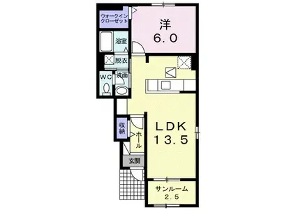 サンリット アークI(1LDK/1階)の間取り写真
