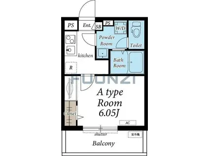 リブリ・スーベニア(1K/3階)の間取り写真