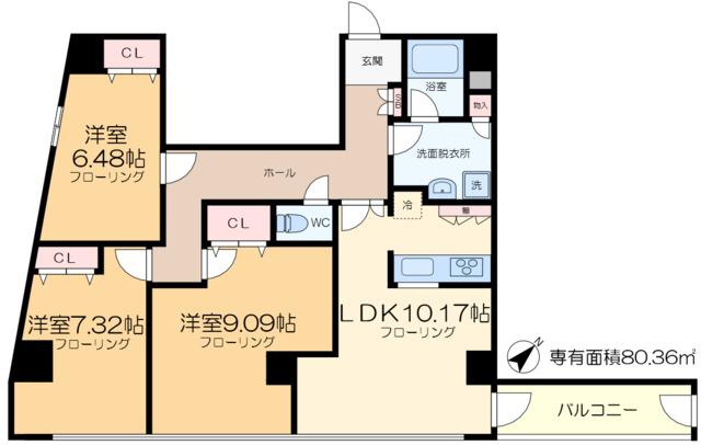 エステート梅島II(3LDK/2階)の間取り写真